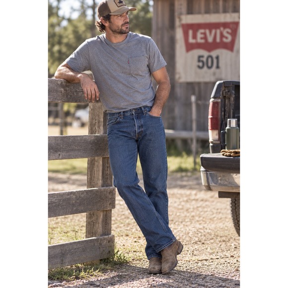 Levi's Other - Levi's 501 Button Fly Denim Jeans Dark Wash Men's Size 38 Classic Straight Work